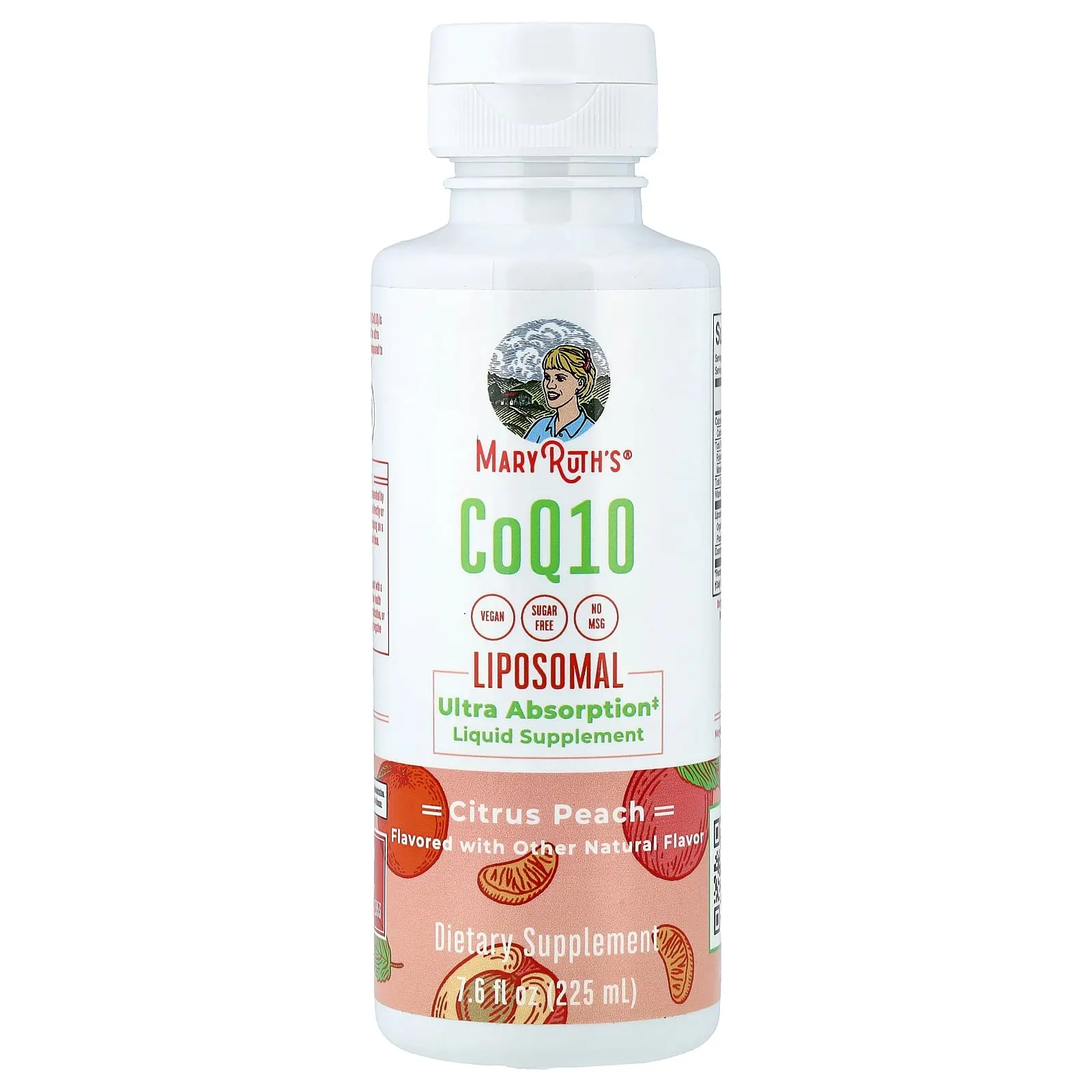 MaryRuth's CoQ10 Liposomal, Citrus Peach, 7.6 fl oz (225 ml)