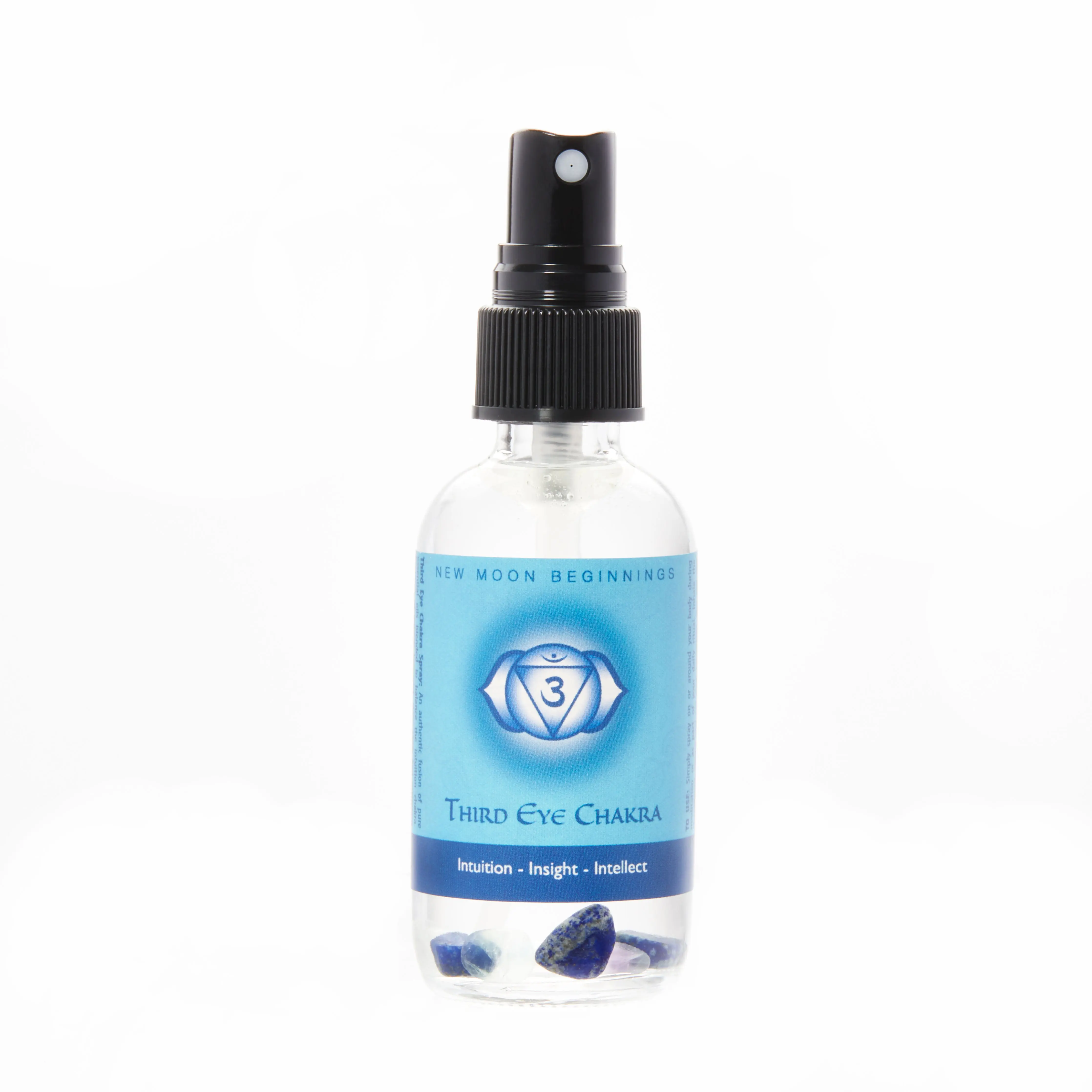 New Moon Beginnings Third Eye Chakra Spray - Elegant Bottle with Dropper for Aromatic Scent