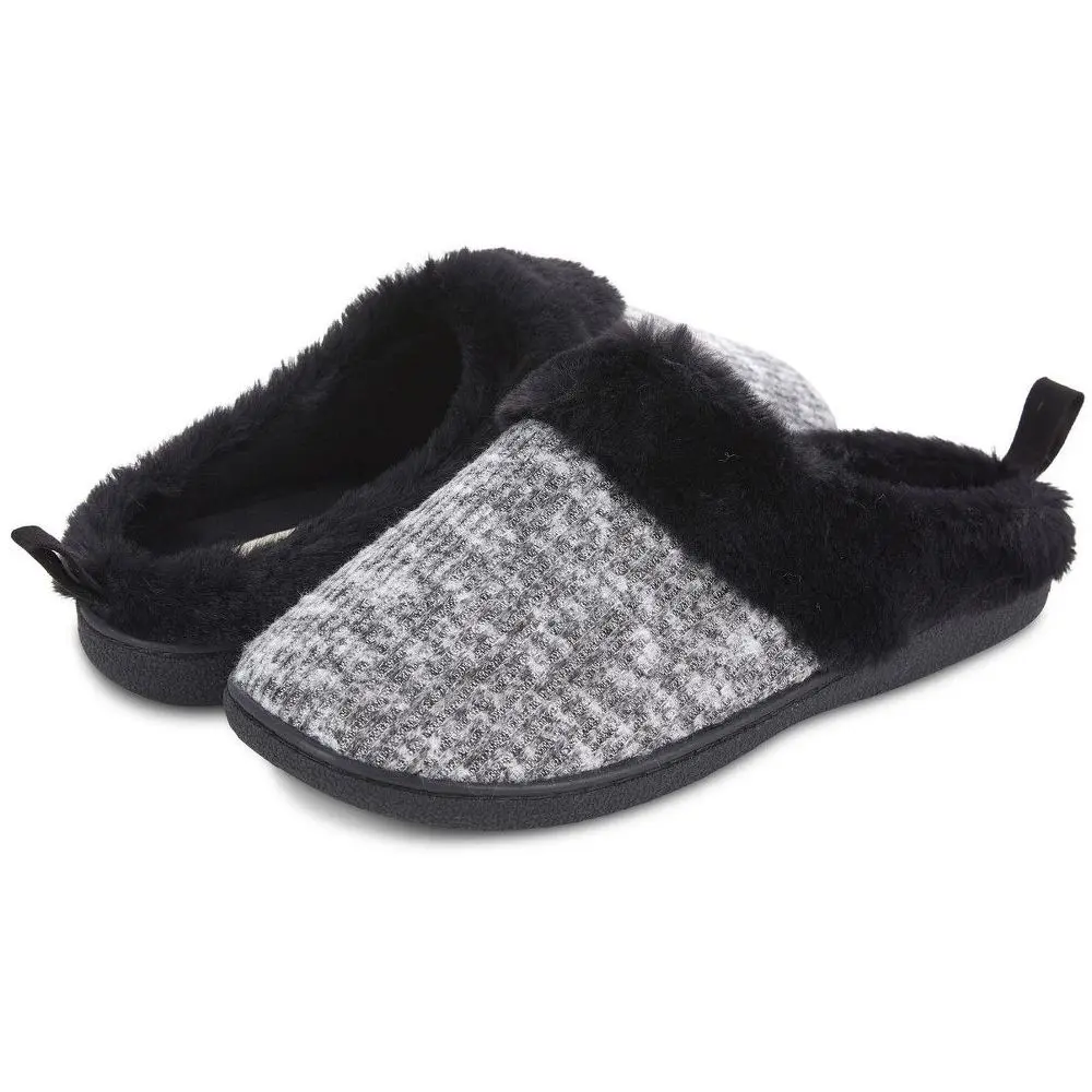 Floopi Women's Hannah Knit Clog Slippers - Women's Shoe, Cozy Footwear with Fur Lining, Easy-Wear Slide Design, Knit Fabric, Synthetic, Polyester, Round Toe, Waffle Knit
