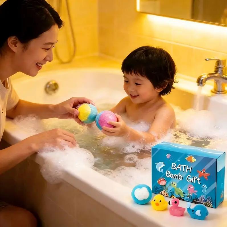 Bath Bombs for Kids with SurpriseSPRINGInside, 12 Pack Kid Bath Bombs Gift Set,Easter Basket Stuffers for Boys Girls BubbleBath with Toys Inside Skin Repair