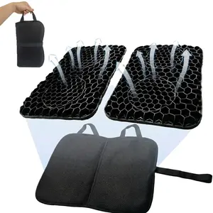 New Foldable Extra Thick Gel Seat Cushion (18.5x12.6x1.6 in) – Strong Support, Breathable & Comfortable S-Shape Honeycomb Pad, Hip & Lumbar-Friendly, with Luggage Strap & Non-Slip Cover