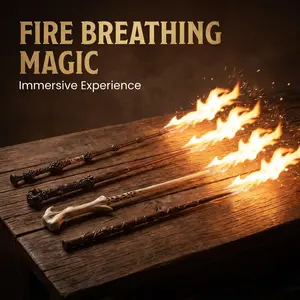 Novelty Flame Effect Wand, Elegant Ornament Toy, Multiple Colors for Themed Party, Role Play & Collection