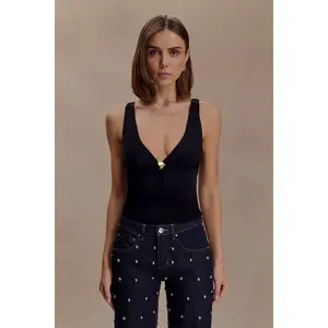 Spencer Slinky Top with Hardware - Black