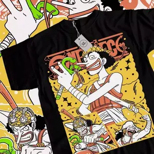One Piecee Anime T-shirt & Sweatshirt, Usoppp Spiner King Yellow Graphic Tee, Vintage Oversized Unisex Streetwear, Manga Fan Gift For Men Women