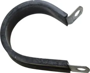 Made in USA Galvanized Steel EPDM Cushion Clamp, Gray & Black, Fits 1-1/2" Pipe, Fits 1-1/2" Rod, Model STAR-GS-24E