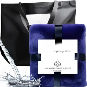 Blanket  Size (Indigo, 82x82") Absorbent, Leakproof Fleece Protector for Bed, Couch - Water Proof and Stain Resistant, Plush Throw Blankets,  Repellant Top Cover, Sherpa Throws