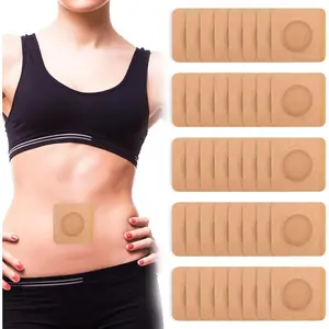 40PCS Castor Oil Pack Wrap, Disposable Self-Adhesive Cotton Castor Oil Wrap Belly Button 2.75"x2.75" Circle Anti Oil Leak No Wash Castor Oil Patches for Women Men Kids (Oil Not Included)