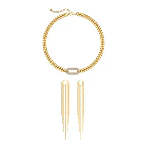 Dearmay Gold Necklace & Earrings for Women Jewelry Set Gifts for Girls and Family Greenish Spring Waterproof and Hypoallergenic Easter Gifts