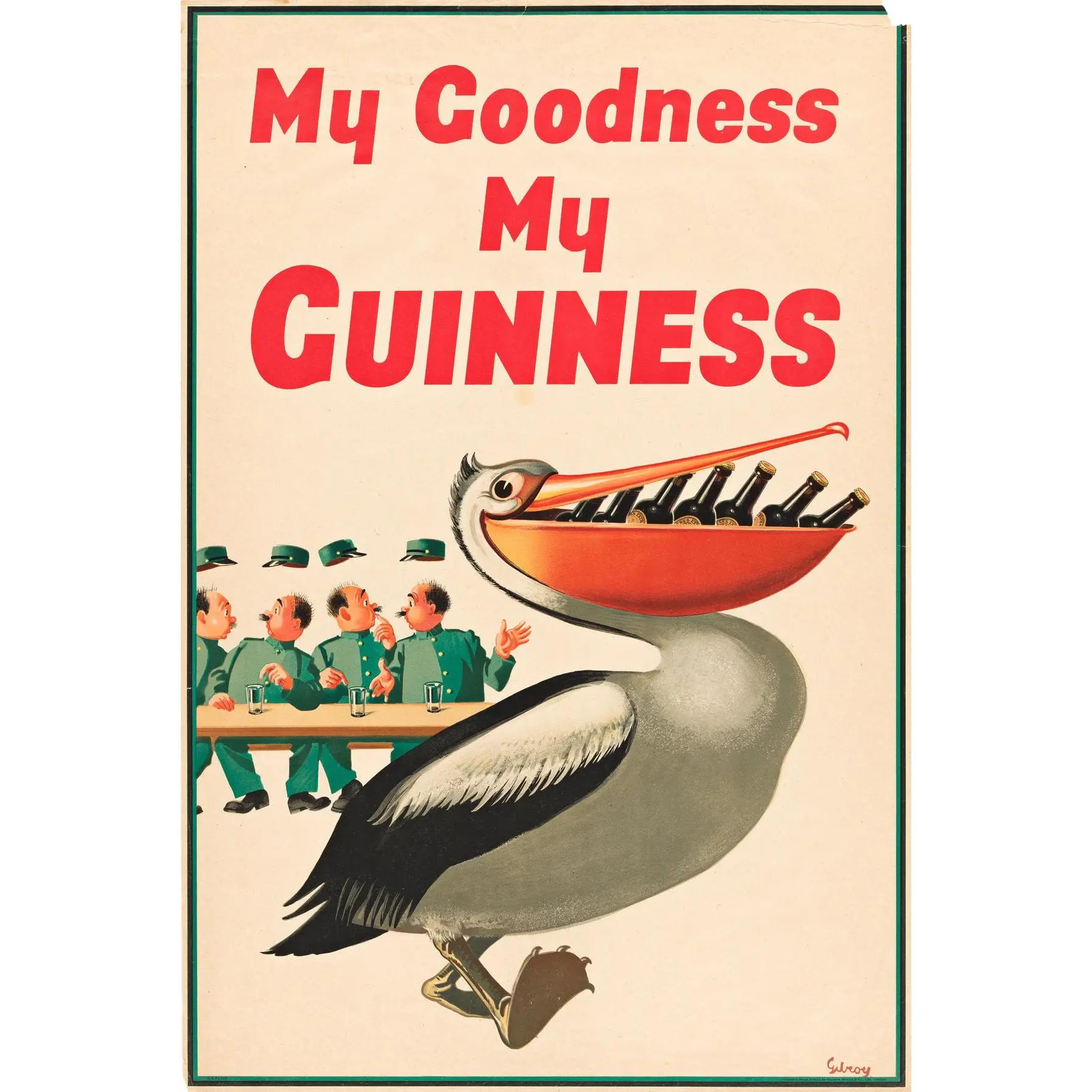 My Goodness My Guinness. Vintage Travel Art Retro Decor House. Home Poster
