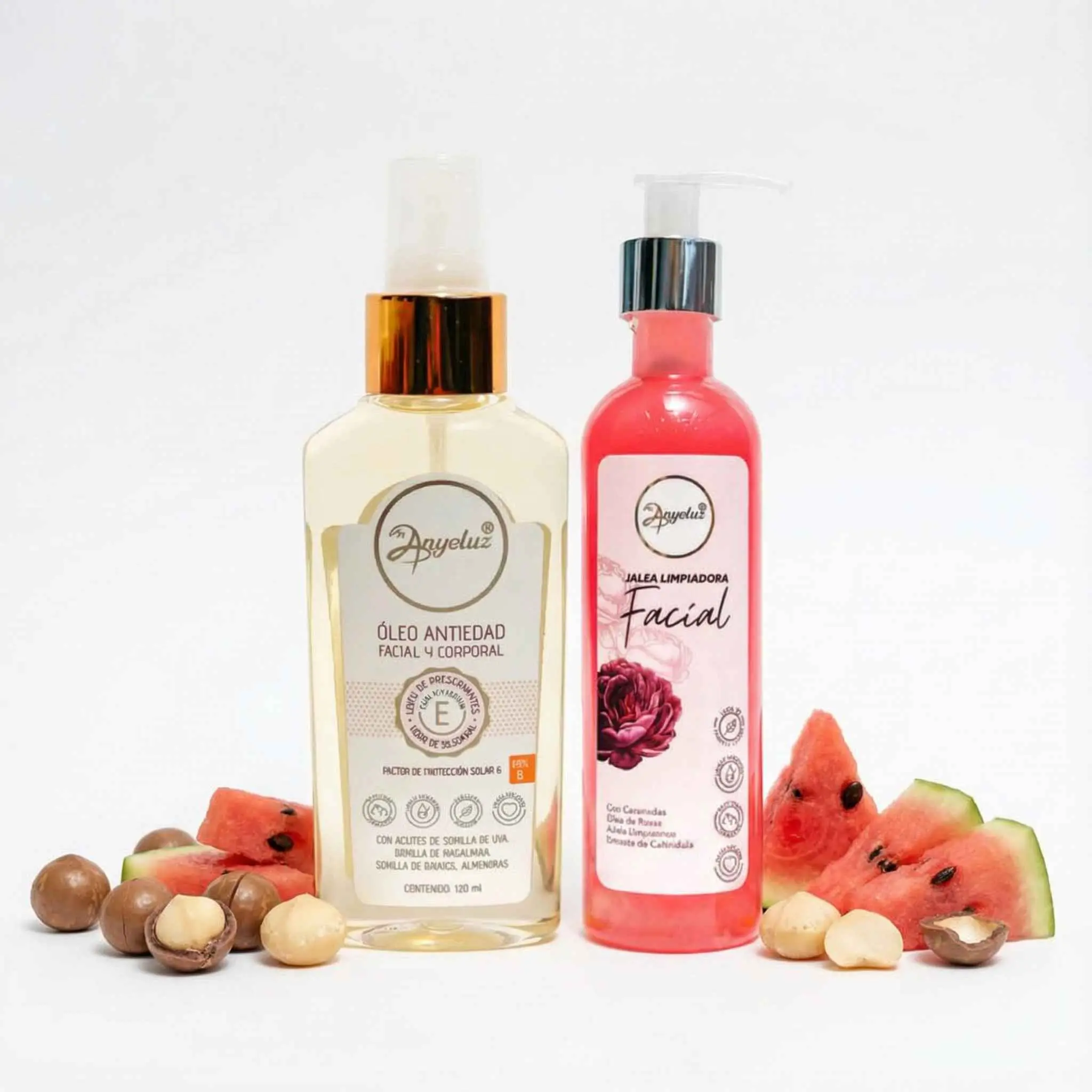 Anyeluz Oleo Antiedad facial corporal y Anyeluz Jalea Limpiadora Facial (Pack 2)