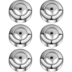 6pcs Hypoallergenic Round Disc Earring Backs Stainless Steel Locking Secure Pierced Earring Backs Replacements for Studs Earrings Droopy Ears, 8 mm x 8 mm x 3 mm