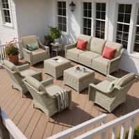 Beige 8 PCS Outdoor Patio Sofa Set