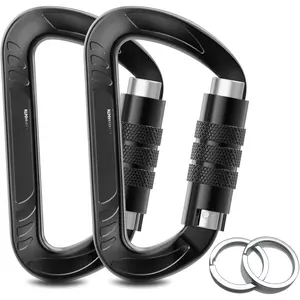 3inch Auto Locking Carabiner Clips Heavy Duty, 12KN /2697lbs Lightweight  carabiners, Sturdy Twist Lock Caribeeners for Camping Hiking Hammock Swing Backpack,  leash and Harness etc