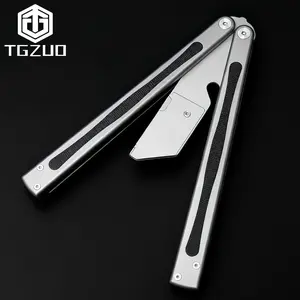 Titanium Alloy Butterfly Trainer, Practice Tool, Flipper, Hand-Cranked Skill Toy, Beginner Training Aid, High-Quality Edc Metal Tool Q39