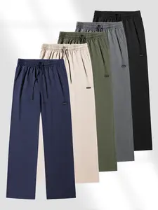 5-Pack Drawstring Elastic Waist Casual Pants Unisex Loose Straight Athletic Joggers Comfortable Versatile Lightweight for Spring/Autumn