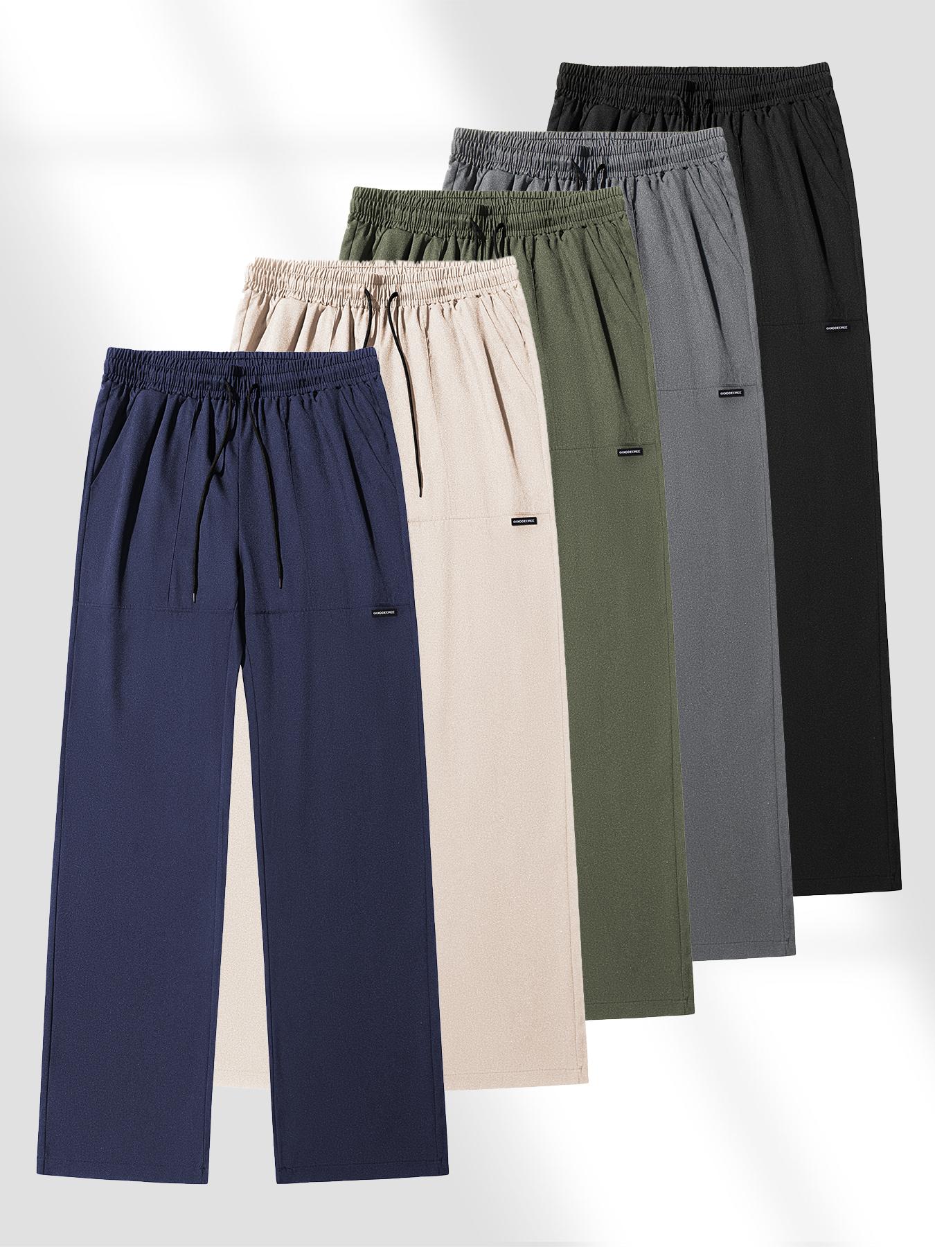 5-Pack Drawstring Elastic Waist Casual Pants Unisex Loose Straight Athletic Joggers Comfortable Versatile Lightweight for Spring/Autumn
