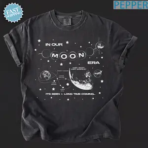 In Our Moon Era, Artemis II NASA Mission T-Shirt: Vintage Feel, DTG Print, Space Exploration Apparel