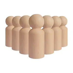 Peg Dolls Unfinished Pack of 30 Wooden Peg People for Crafts