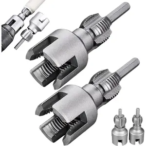 Integrated Internal & External Pipe Threading Tool, Pipe Thread Cutting Tool, Electric Drill Compatible PVC Pipe Threader Kit, 1/2" (DN15) 3/4" (DN20) Pipe Size (1/2" + 3/4")