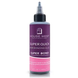 Hair Glue for Quick Weave 8oz - Professional Hair Bonding Glue for Wigs & Hair Extensions | Strong Hold, Waterproof & Non-Damaging Formula | Easy Application with Precision Nozzle 236ml Black
