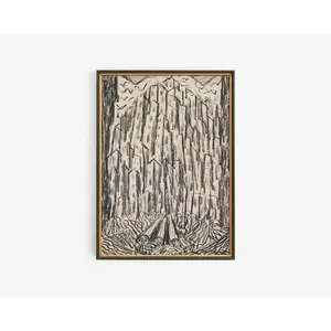 Abraham Walkowitz Abstract Art Print, New York in Black White Beige