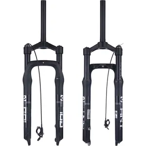 26 inch Fat Tire Bicycle Fork, Lightweight 2180g Aluminum Alloy Air Suspension with 100mm Travel, Lock-Out and Rebound Adjust for 4.0" Tires