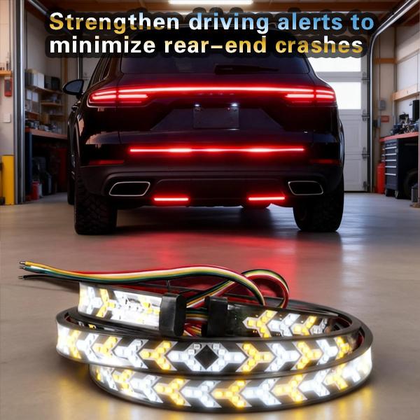 59 Inch Car LED Light Bar,Arrow Turn Signals, IP67 Waterproof,Dynamic Fishbone Shaped Decorative Light, Car Tailgate LED Light Bar,for Truck Pickup SUV RV, Car Light Embellishments lamp lighting