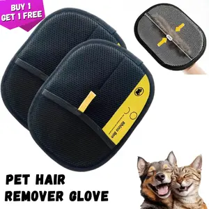 Pet Hair Remover Electrostatic Gloves, Electrostatic Pet Hair Remover, Pet Hair Removal Glove, Static Removal Gloves for Pet Hair, Reusable Hair Remover, For Couch, Furniture, Carpet, Car Seat (2pcs)