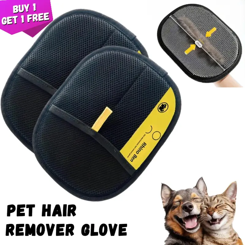 Pet Hair Remover Electrostatic Gloves, Electrostatic Pet Hair Remover, Pet Hair Removal Glove, Static Removal Gloves for Pet Hair, Reusable Hair Remover, For Couch, Furniture, Carpet, Car Seat (2pcs)
