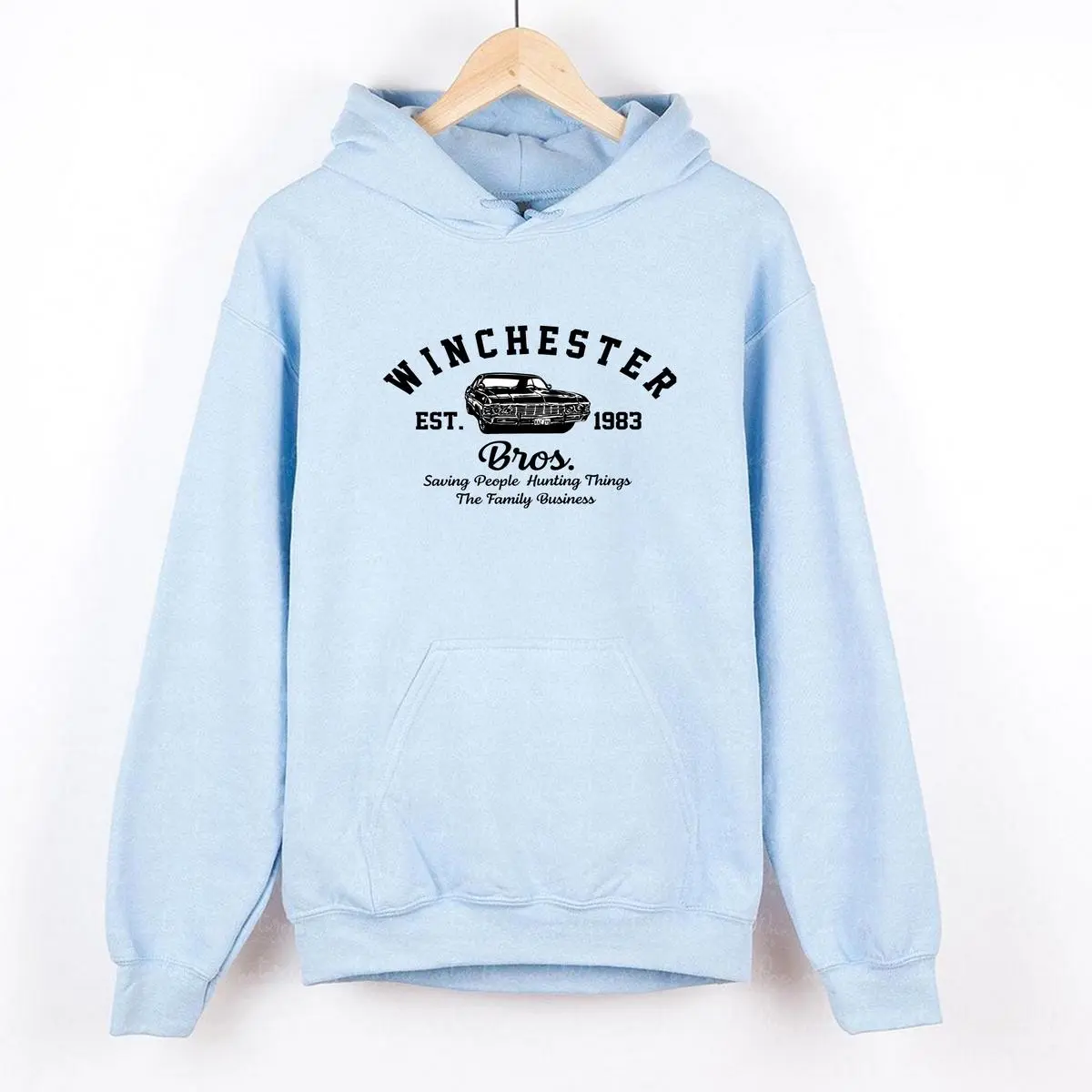 Supernatural Winchester Brothers Winchester Bros Est 1983 Sweatshirt Dean And Sam Sweater Cotton Top Hoodie Sweatshirt for Men & Women