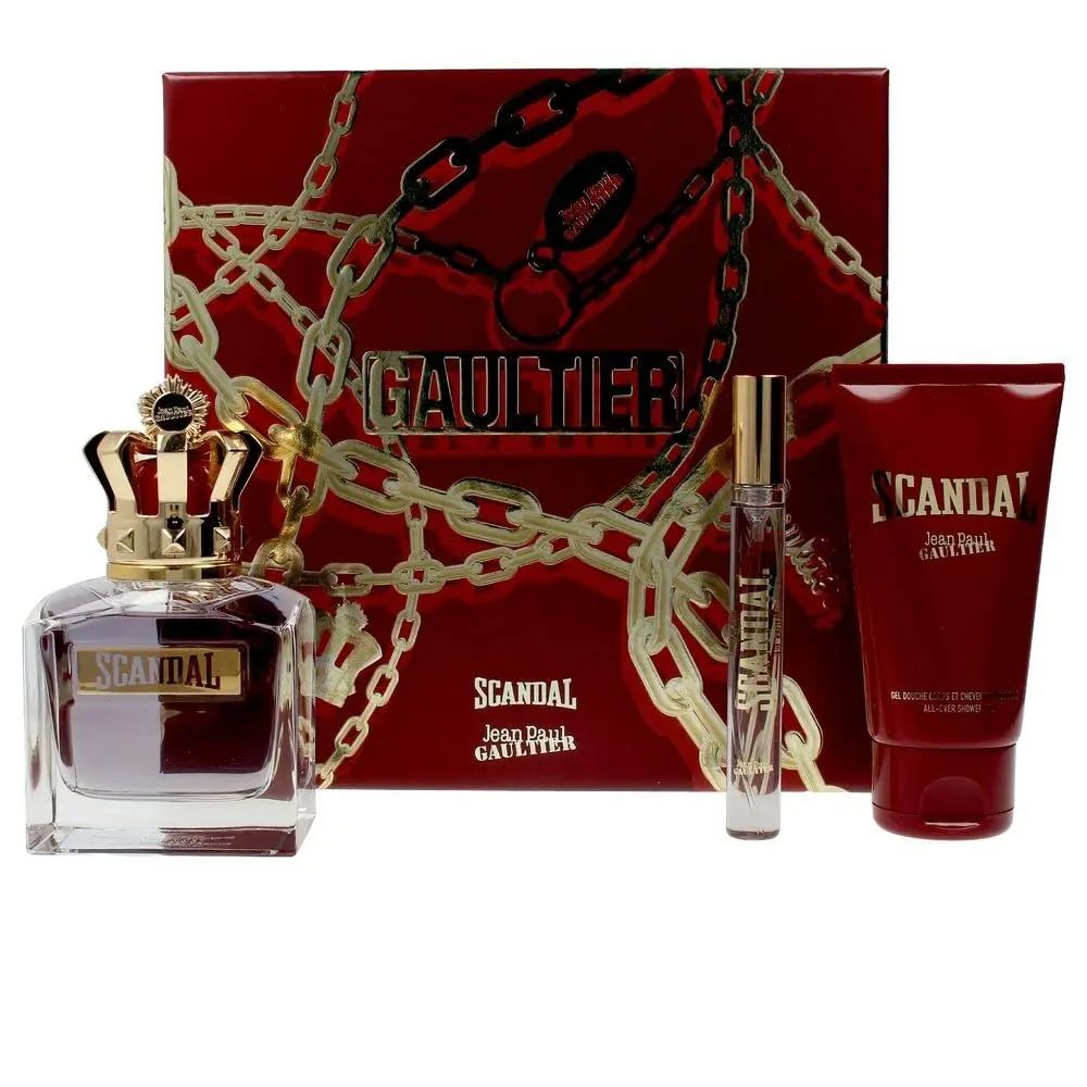 Jean Paul Gaultier Scandal Men's 3pcs Set 3.4oz EDT Spray 5oz DEO Spray .33oz EDT Spray Gift Box Fresh Fragrance Ideal for Daily Use