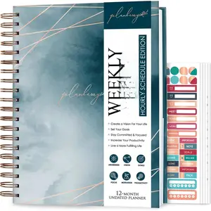 Large Hourly Schedule Planner Premium  Undated Organizer for Productivity, Time Management & Budget, 8x10.4 ( Depths)