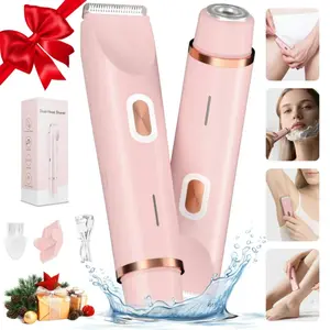 Women's 2-in-1 Bikini & Facial Electric Shaver, Trimmer Shaver, Painless Precision Shaver, Cordless Shaver, USB Rechargeable Hair Remover, Wet & Dry Use, Suitable for Sensitive Skin, Bikini Line, Face, Legs, Arms, Underarms