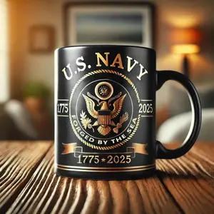 250th Anniversary US Military Commemorative Mug, Navy Marine Corps Army Coast Guard Space Force Air Force Cups, Gifts for Veterans, Army Memorial 1975 - 2025 Coffee Mugs, Father's Day Gift Ideas