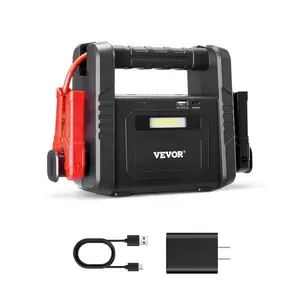 VEVOR 4000A Peak Jump Starter, Portable 12V Lithium Car Battery Booster Pack, Power Bank for All Gas and up to 10L Diesel Engines, with LED Flashlight and Safety Jumper CablesSummervibes