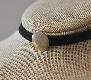 Keira Black Brass Circle Choker