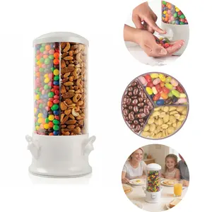Triple Candy Machine, Fun Candy & Nut Dispenser, Three-In-One Candy Machine, Ideal for Parties & Gatherings, Durable Design, Clear Food Storage, Food Storage Organizer