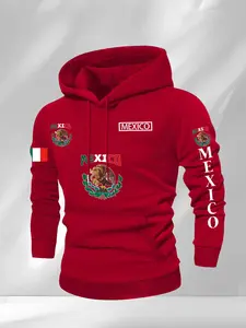 Mexican-inspired hooded sweatshirt, street-style printed pullover shirt