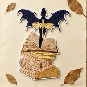 Fourth Wing Dragon From Books Embroidery Patch, Heat Transfer Adhesive, Suitable for Clothes, Jackets, Hats, Accessories, Reading Design