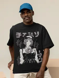 Makima Chainsaw Man Anime T-Shirt S-5XL, Denji Fami Manga Graphic Tee, Japanese Anime Unisex Shirt, Otaku Streetwear Crewneck Short Sleeve for Men & Women