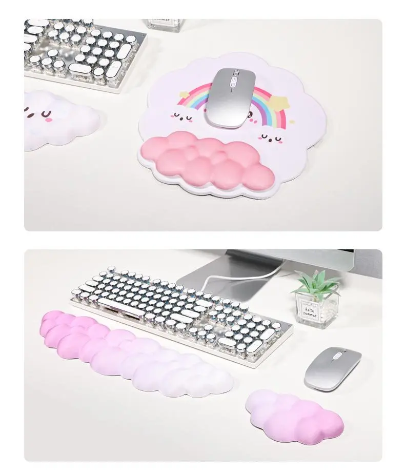 Cloud-Shaped Wrist Rest Mouse Pad – Ultra-Soft & Pressure-Relieving for Ergonomic Desk Setup, Perfect for Long Work Hours