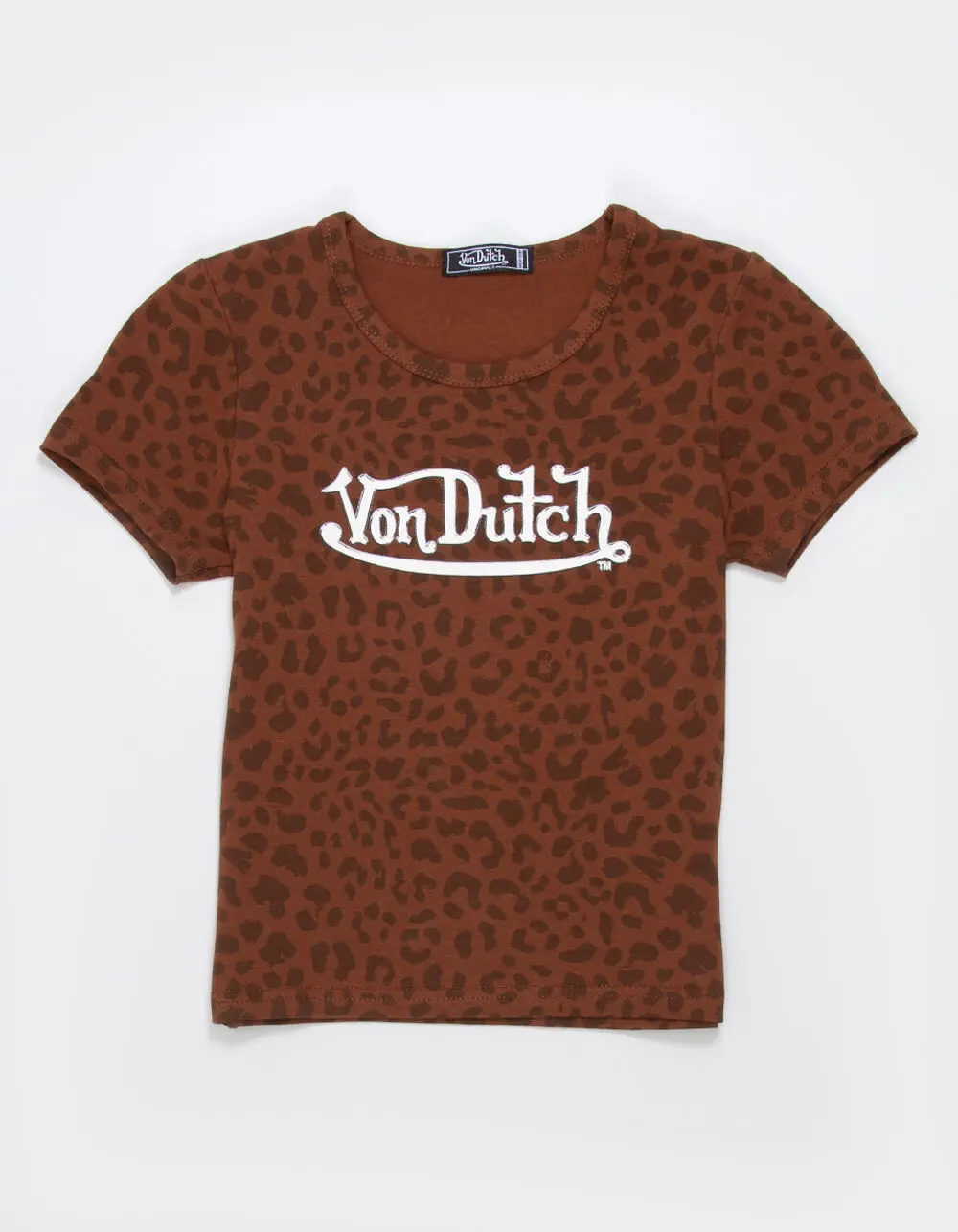 VON DUTCH Tonal Leopard Girls Baby Tee VON DUTCH Tonal Leopard Girls Baby Tee