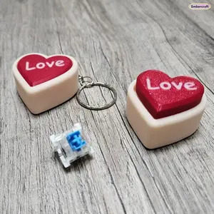 Heart Shape Clicker Fidget Toy Keychain with Keyring, Stress & Anxiety Relief Sensory Toy, Cute Portable Fashion Accessory for Kids, Clicker Fidget Toys