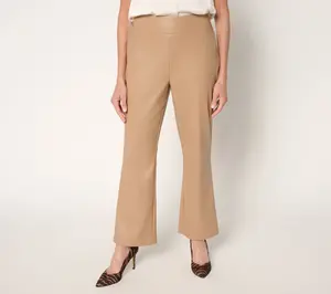 Martha Stewart Signature Peite Stretch Faux Leather Ankle Pants