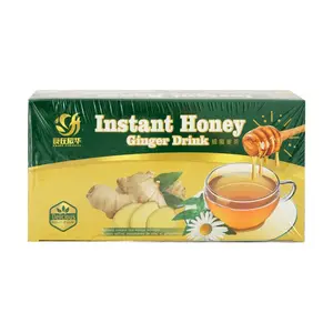 Honey Ginger Tea Bags - ASIA FOODS 20 Count, 18g Each - Soothing Warm Beverage for Cold & Flu Relief, Natural Sweetener