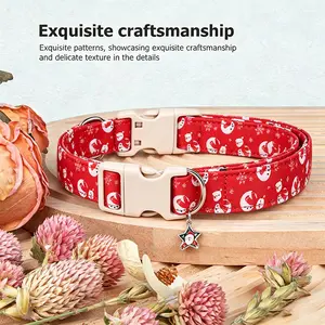 Cute Christmas Dog Collar with Paws Print – Adjustable Durable Metal Buckle Pet Accessories for Small Medium Large Dogs | Viral Holiday Pet Gear escape proof