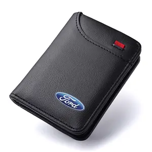 PU Leather Car Driving Document bag Travel Document Holder ID Passport Card Wallet Card Pouch For Ford Ranger Focus Kuga Mustang Mondeo Fusion Esco