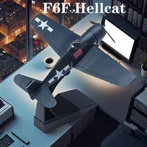 1/72 Scale F6F Hellcat Metal Airplane Model Kit with Stand WWⅡ Diecast Alloy Fighter Model Vintage Combat Plane Prebuild Military Aircraft Collection for Display or Gift