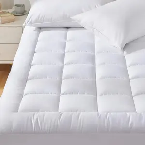 Mattress Topper Extra Thick Top Mattress Pad Cover Filled with Breathable & Soft Microfiber Back Support 4-Inch Extra Deep Thick With 360 Elastic Skirt 8-21 Inch Deep Pocket Quilted Design Fitted Mattress Cover 10cm Thick