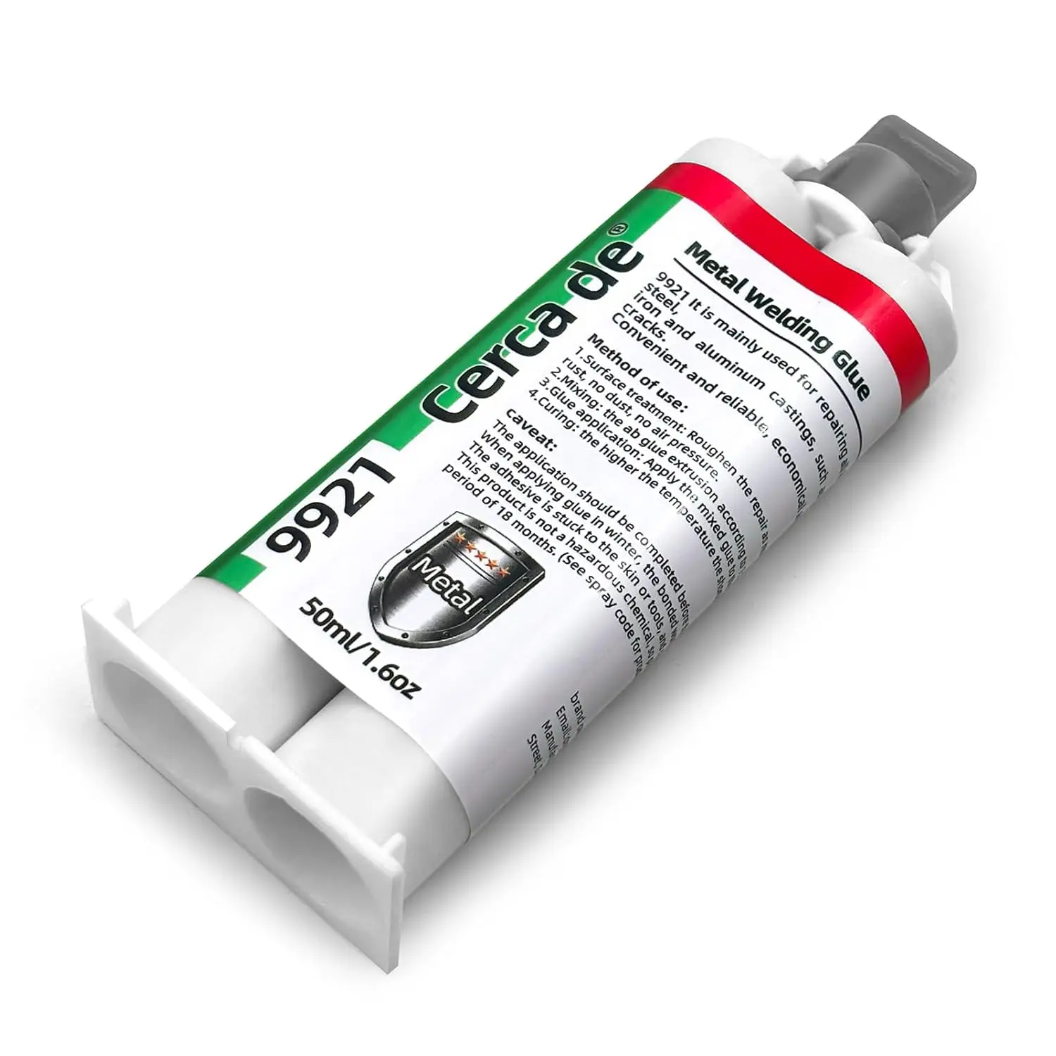 1.6oz Heavy Duty Waterproof Epoxy Metal Glue - Strong Liquid Welding Filler for Bonding & Repairing Metals (Steel, Iron, Aluminum), Plastics, Ceramics, Fences, Vases, Boats, Water Tanks, Apply with a Pusher